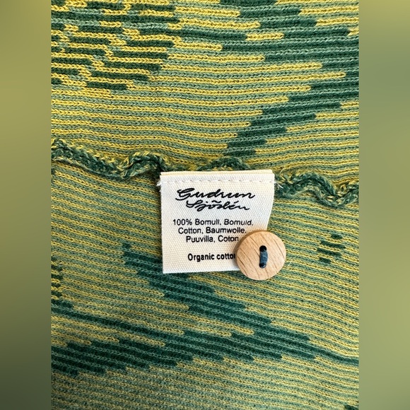 Gudrun Sjoden Long Cardigan Floral Organic Cotton Green Beige Large - Picture 4 of 4